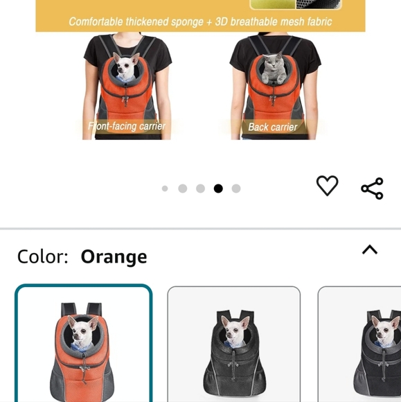 Pet Carrier Backpack with Storage Pockets Small Dog Front Backpack Adjustable - Picture 3 of 6